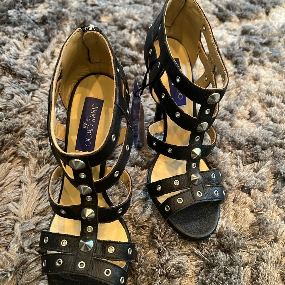 Jimmy Choo Black Studded Heels